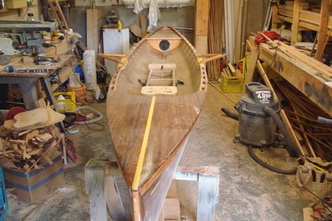 sliding seat and riggers on row boat
