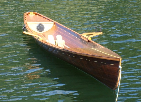 cedar strip sliding seat rowboat